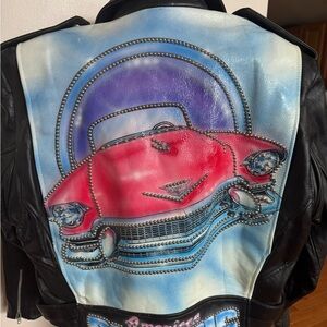 Vintage Rare 1of1 American Classic Cadillac Leather Motorcycle Jacket Unisex S